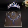 3pcs/set Crystal Bridal Tiara and Crown Earrings Necklace Jewelry Set for Women Princess Girls,Jeweled Wedding Tiara for Bride