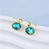 Color Abalone Shell Natural Freshwater Pearl Stud Earrings Women's Earrings Silver Needle High-end Jewelry