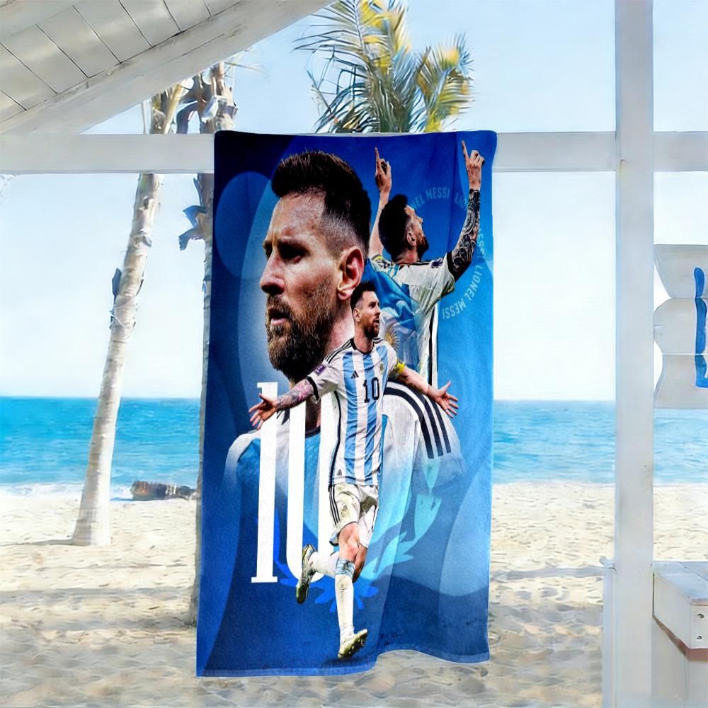 Football Messi Beach Towel Super Soft Microfiber Quickdry Fabric Comfortable Lightweight