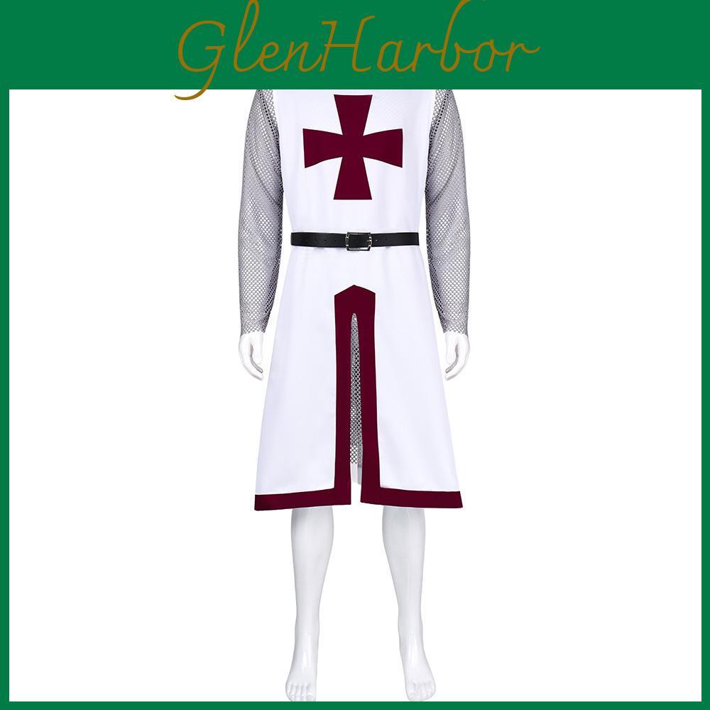 Medieval Knight Cosplay Costume With Polyester Fabric For Game Anime Roleplaying