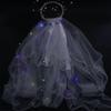 Hairpin Pearl Bridal Bow Veil LED Light Bride Veil Korean Bride Headwear Wedding Veil Bride Crown