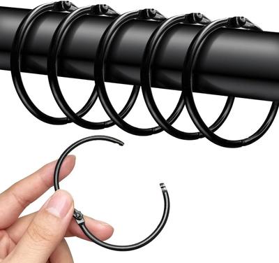 40Pcs Open Curtain Rings 50mm Curtain Rings Round Rings Shower Curtain Clips Metal Clips for Curtains Rods Bathroom Accessories