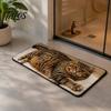 Non-slip Backing Carpet Cute Cat Shape Bathroom Rug, 3D Simulation Modeling, Soft Imitation Cashmere Rug Absorbent Floor Mat, Decorative Mat for Home