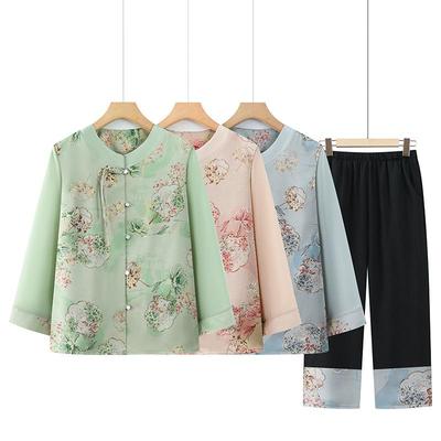 Mother's Day Summer Chinese Style Top for Middle-aged Women