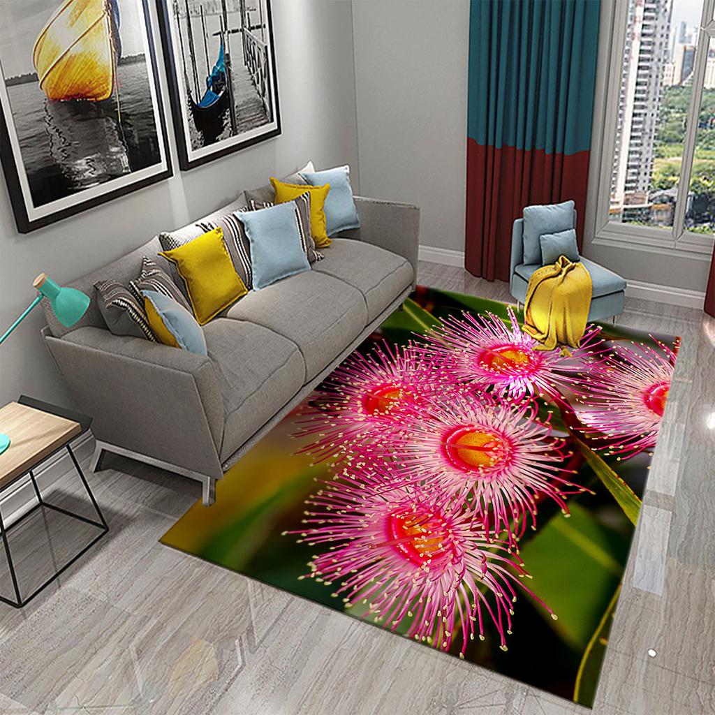 3D bunter frischer Blumen Teppich für Küchenteppich mit romantischem floralem Wohnzimmer Badezimmer Boden Teppich Mädchen Schlafzimmer Teppich Dekoration