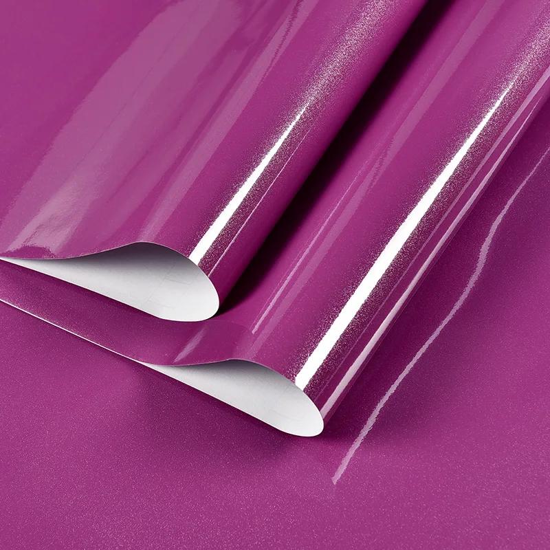 

Виниловые Обои Однотонные Блестящие Самоклеящиеся Декор Сделай Сам Наклейки на Стену Кухонный Шкаф Холодильник Рабочий Стол Современная Пленка 5mx60cm