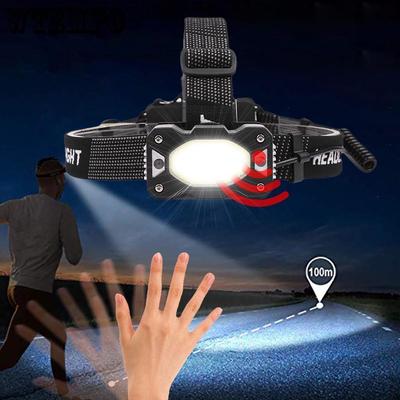 XPG+COB Red and White Strong Light Sensing Headlamp Aluminum Plastic Combined with USB Rechargeable Glare Headlights