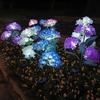 LED solar hydrangea flower ground mounted outdoor 3-head simulated flower decoration courtyard light