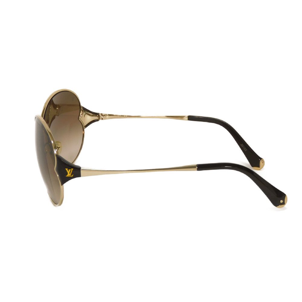 Used Daisy Butterfly Oval with Gold Plated LV Logo in Acetate Brown Gradient (12564 Z0262U 7968) from Japan AUTHENTIC