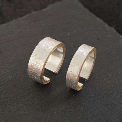 Italian Brushed Craft Couple Men'S And Women'S Ring Can Be Engraved High-Grade Matte Open Ring 520 Gift Qixi Festival
