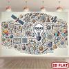 Creative Science Doodle Backdrop, Innovation & Education Photo Booth Banner