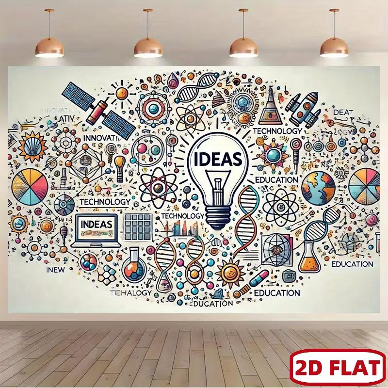 Creative Science Doodle Backdrop, Innovation & Education Photo Booth Banner