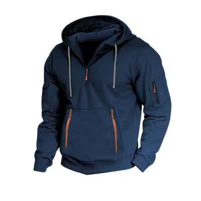 New Men's Hoodie Quarter Zip Hoodies Pocket Sports&Outdoor Streetwear Cool Casual Spring Fall Clothing Hoodies Sweatshirts