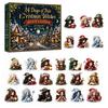 Witch Themed Holiday Countdown Toys Christmas Witches Advent Calendar 2026, 24 Days Yule Box, 2D Daily Surprise Gift for Kids Acrylic Figurine Signs,