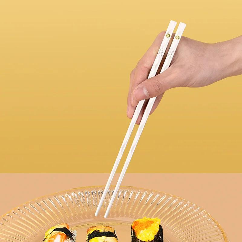 5 Pair Chinese Chopsticks Tableware Food Stick Alloy Chopstickd Catering Sushi Sticks Non-slip Household Kitchen Utensils