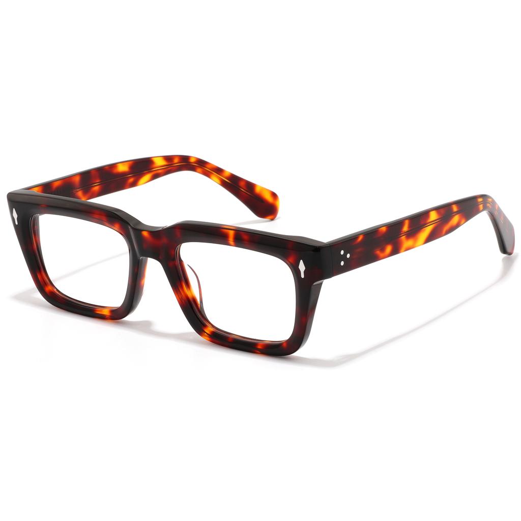 New Plate Glasses Frame Retro Square Men's Frame Luxury Brand Design Fashion Clunky Thick Wide Square Acetate Glasses Frame Men