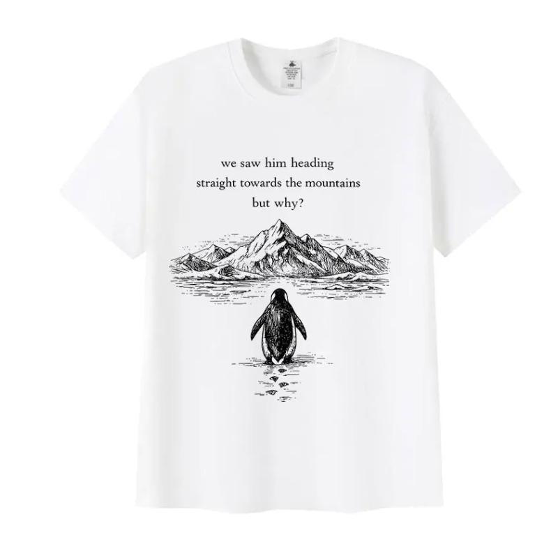 Nihilist Penguin Why Funny Meme Fans Gift T Shirt Men Women Vintage Fashion Oversized T-shirts High Quality Cotton T-shirt