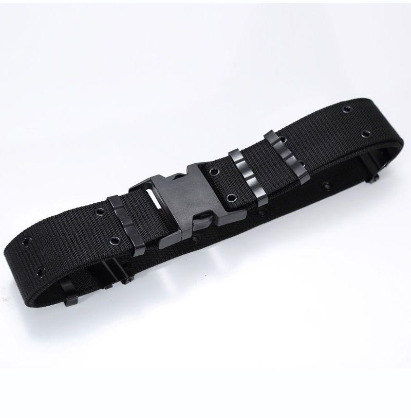 Men's Black Tactical Nylon Belt - Adjustable Military Outdoor Wear