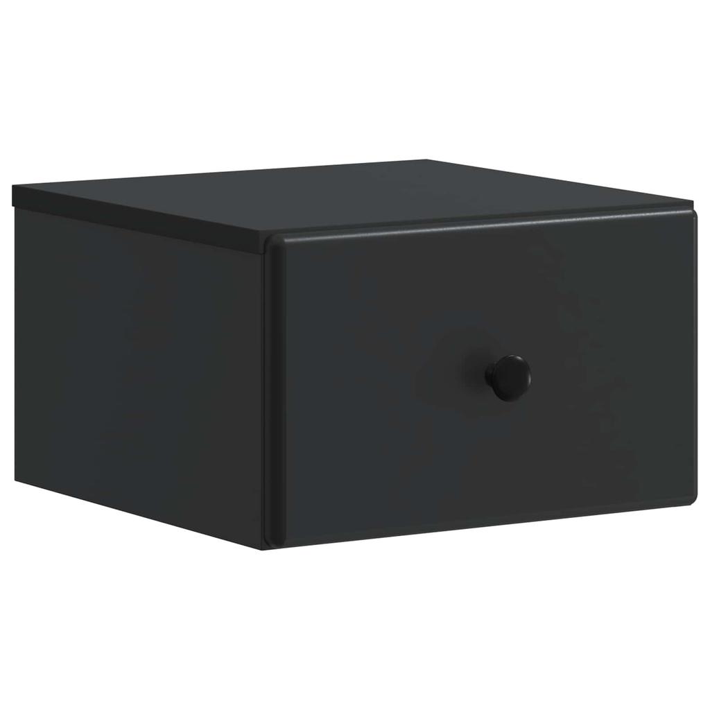 Wall Mounted Nightstand 2 Pcs Black 34.5 X 33 X 20 Cm