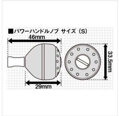 Shimano Yumeya Aluminum Round Power Handle Knob, Black/Gold, S-Size, for Type A