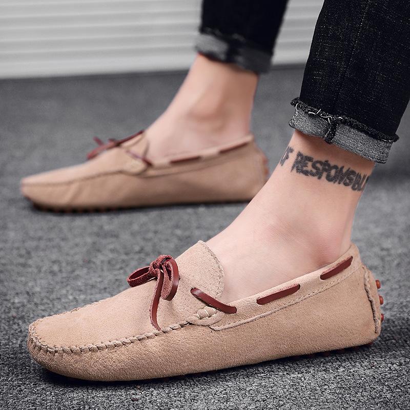 Men's Casual Shoes Suede Loafers Classic Leather Shoes Soft Driving Flats Luxury Moccasins Hot Slip on Men Shoes Plus Size 38-49