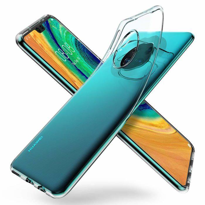 Case and Neck Strap for Huawei MATE 30 - Transparent Soft TPU Adjustable Black Cord Phonillico®