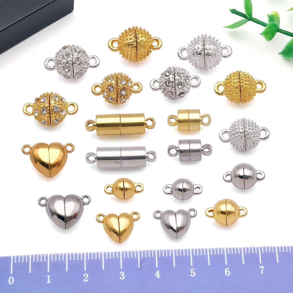 Magnetic Clasps Set: Heart, Cylinder, Sphere - 20 Styles for DIY Jewelry
