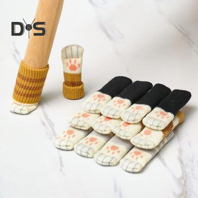 4 pezzi Coprigambe per sedie Calzini per mobili per sedie antirumore Calzini antiscivolo per gambe di sedia a forma di zampa di gatto Calzini protettivi per gambe di tavolo Protezioni per pavimenti