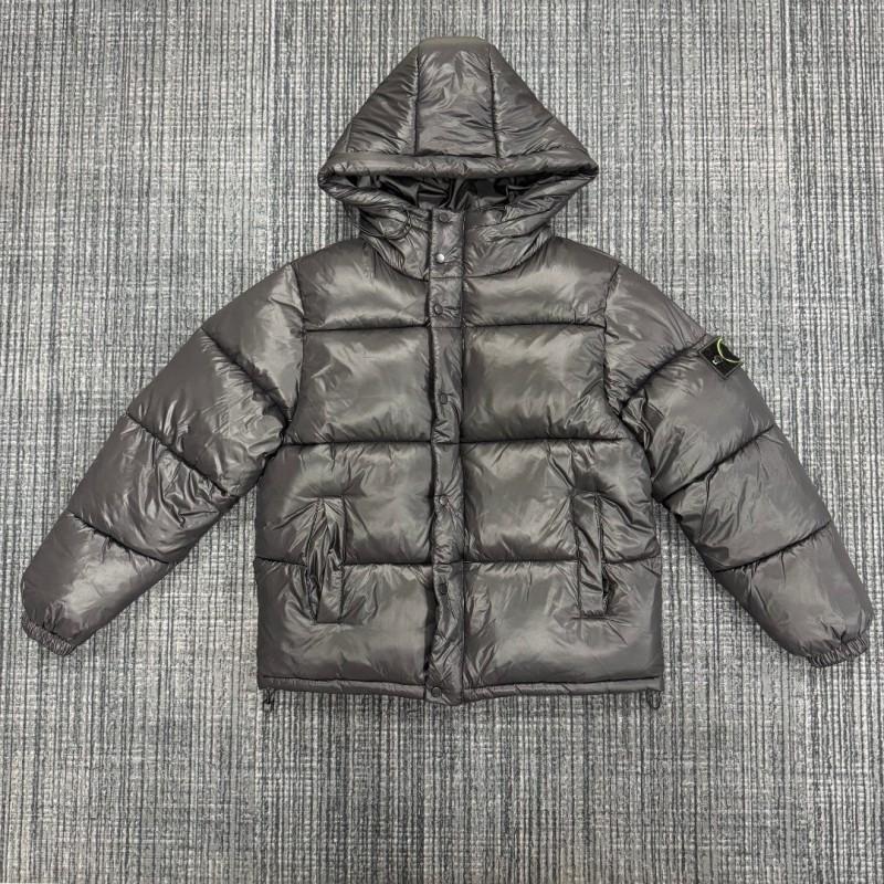Mens Hooded Quilted Short Puffer Jacket Streetwear Casual Winter Warm Coat