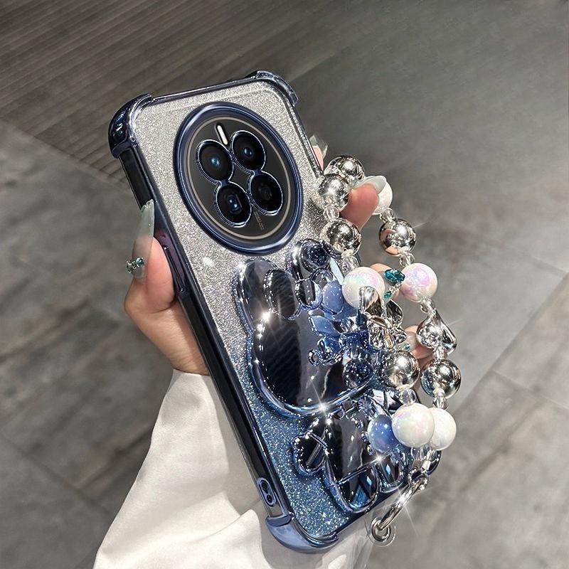 

Rabbit mirror bracket phone case for magic 7 6 lite 5 pro Honor X9C X8C X7C With bracelet Four Corner Airbag Cushioning Shell Case & Holder&Honor X7c синій