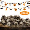 40Pcs Halloween Mini Skull Heads Creative Festival Theme Landscape Skulls Crafts Terrifying Skull Rocks Garden Decor for Planter
