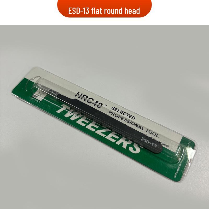 Precision Anti-static Stainless Steel Tweezers Set: Straight Tip, Bent Tip, Thickened, Pointed Tip, Bird's Nest Beauty Tweezers.