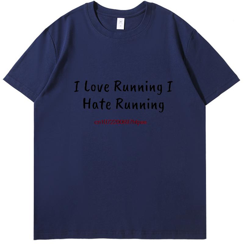 Rolig Sarkastisk Jag Älskar Att Vara Full Hatar Att Springa T-shirt Sommar Grafiska T-shirts Mode T-shirts Toppar Bomull Nya Skjortor Och T-shirts