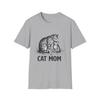 Cat Mom Illustration T-Shirt and Kids Tshirt | Monochrome Parent Kitten Graphic Tee