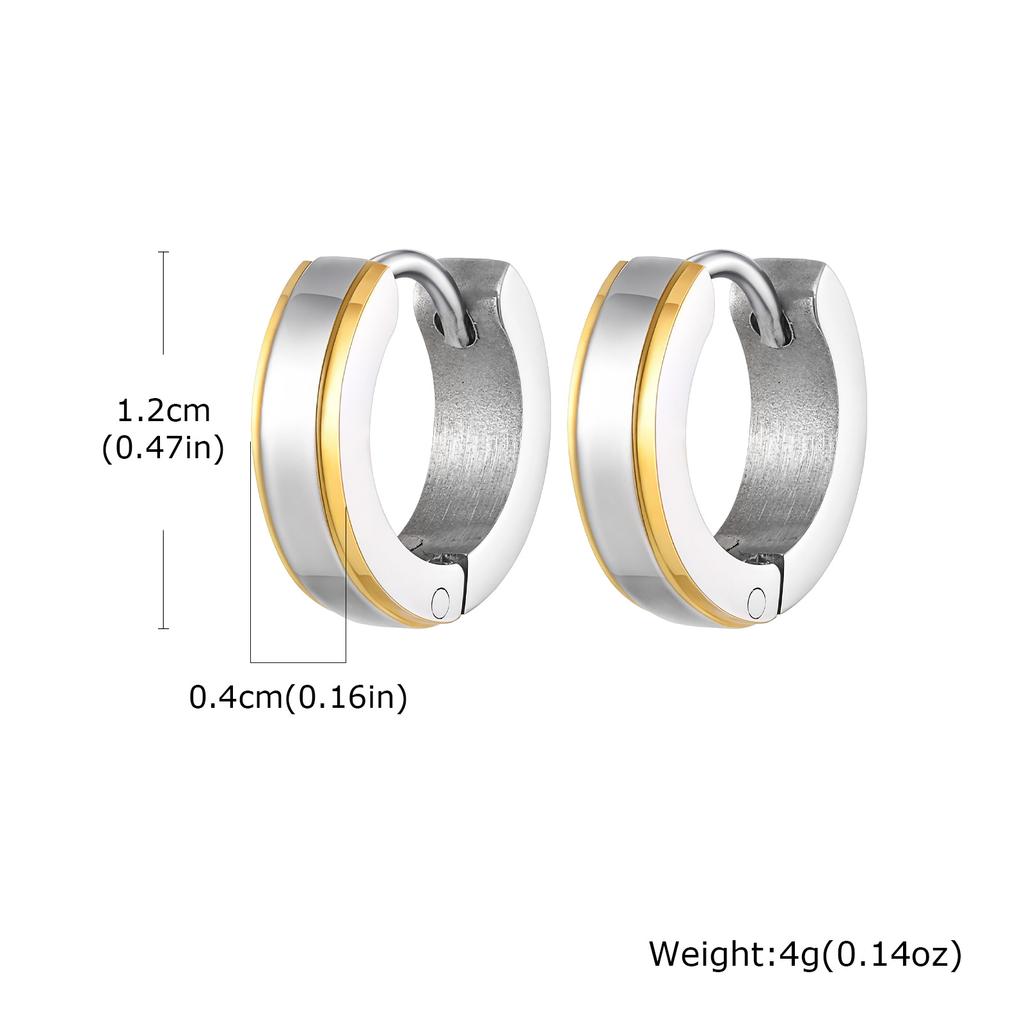 Simple Mens Earrings,Never Fade Stainless Steel Circle Huggies Hoop Earring,Casual Jewelry Gifts