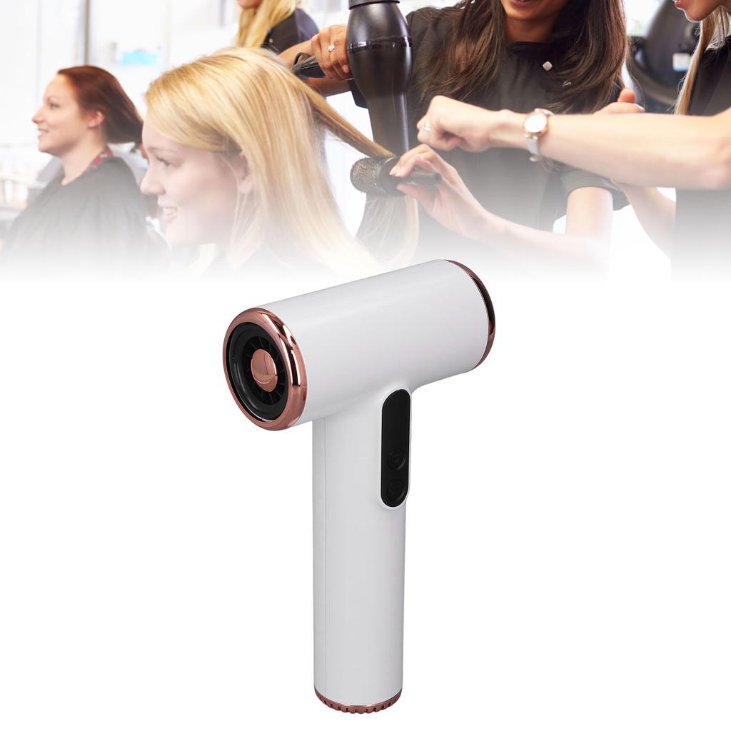 Cordless Hair Dryer USB Rechargeable Powerful 200W Fast Drying Blow Dryer with Nozzle for Home Trave