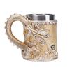 500ML Golden Copper Dragon Beer Resin Tankard 304 Stainless Steel Medieval Tea Cup Coffee Beer Mug Copper Color New Party Bar