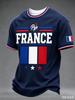 Frankreich Fußball Fan T-Shirt Kurzarm Atmungsaktiv Schnelltrocknend Street Wear Lässig Fußball T-Shirt Modisch Herren 2026 Neu