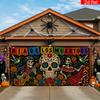 2D Flat Banner 1 Piece Halloween-themed Garage Door Cover Party Banner Polyester Day of the Deadzyc