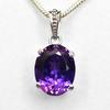CERTIFIED Natural Purple Tourmaline 26 Ct Oval 925 Sterling Silver Gems Pendant