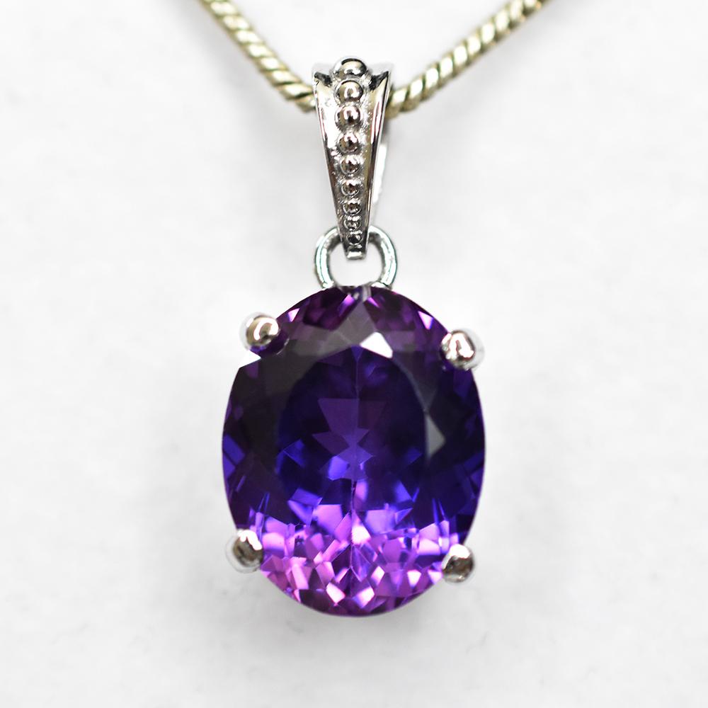 CERTIFIED Natural Purple Tourmaline 26 Ct Oval 925 Sterling Silver Gems Pendant