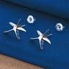Elegant 925 Sterling Silver Delicate Starfish Earrings for Women, Fashionable Gift Accessories, Party Jewelry