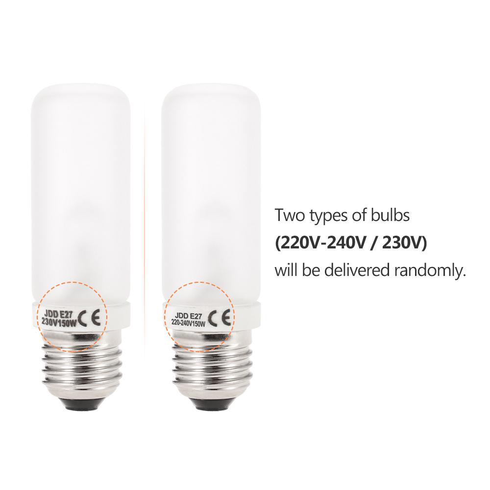 JDD E27/E26 150W 2800K Studio Strobe Photography Flash Modeling Light Tube Lamp Bulb 100V-130V