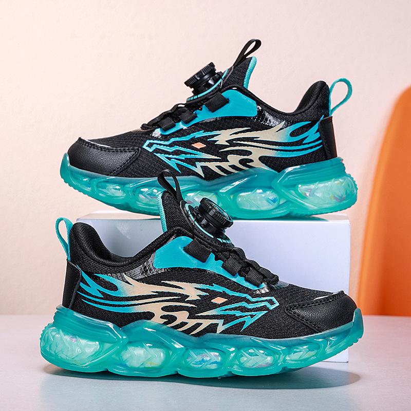 Children's Sports Shoes Year of the Dragon Four Seasons Boys' Shoes Breathable Mesh New Lightweight Soft Leather Slow Shock Foreign Trade
