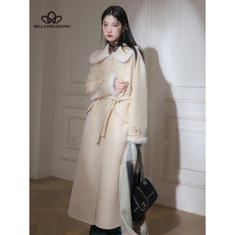 

Длинный твидовый пиджак из шерстяной ткани, женская осенне-зимняя куртка Gentle Feel, повседневное женское пальто высокого качества L