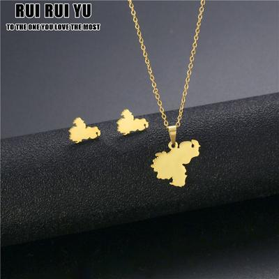 RUI RUI YU  Hip Hop Africa Map Necklace Mama The Motherland Memory Jewelry Stainless Steel Long Chain Clavicle Necklace Collars