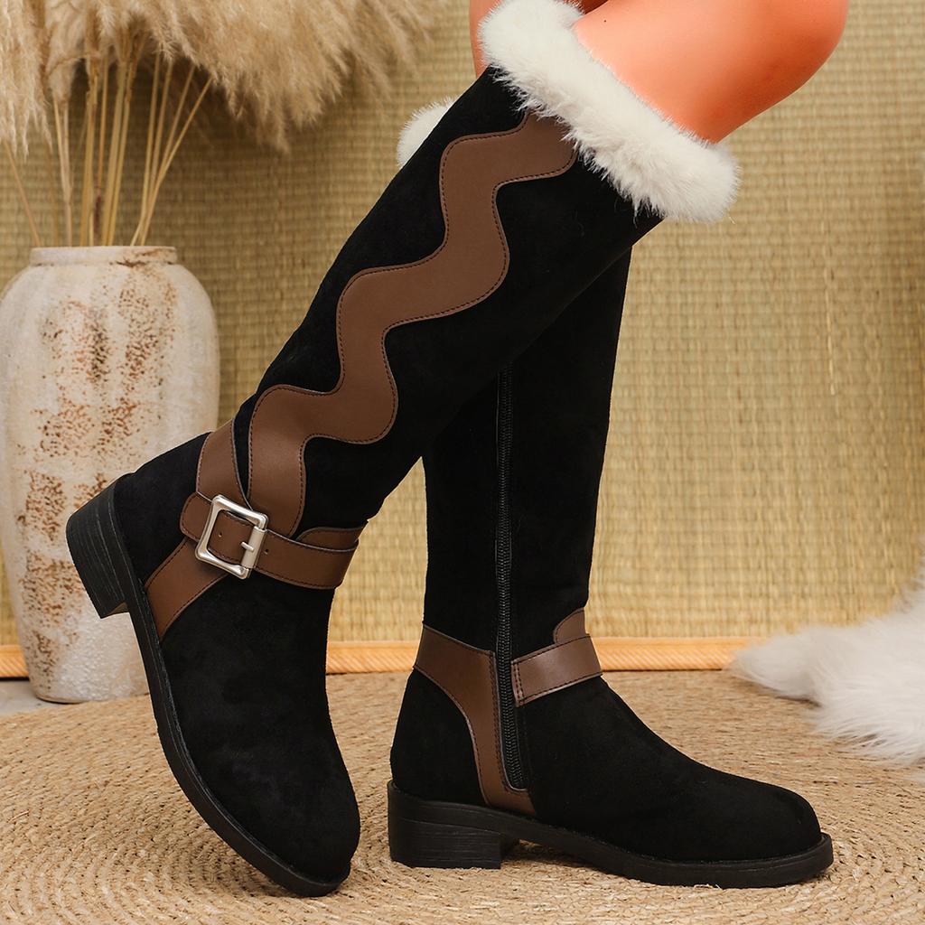 Women's -Lined Tall Winter Boots, Warm Fashion Long Boots for Cold
