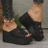 Fashion Fashion Hollow Out Wedge Heel Sandals Women Peep Toe Chunky Platform Sandals Woman Summer Anti Slip Thick Bottom Beach Slippers
