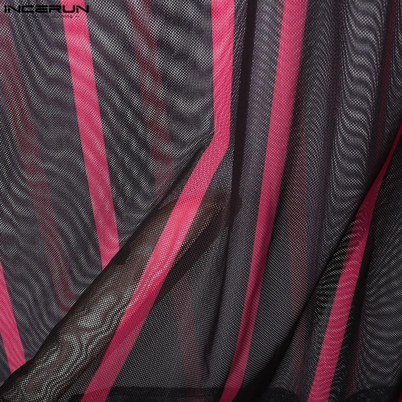 INCERUN Herren Rollkragen Langarm Durchsichtig Bandage Party Club T-Shirts Tee