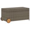 Vidaxl Garden Box with Wheels, Grey, 190 L, Polyrattan